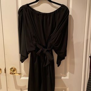 Suzi Chin for maggy boutique - stunning black drape midi dress